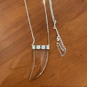 Moderne Monocle Necklace Silver Chain w/ Horn Monocle-NWOT
